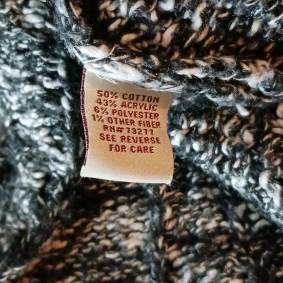 Mudd Womens M Black White Marled Knit Sweater Long Sleeve Pullover Casual Top - Picture 7 of 8